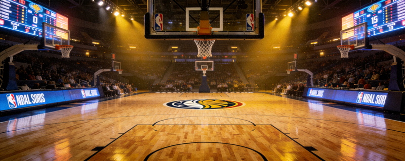 NBA篮球比赛场馆木地板球场全景图